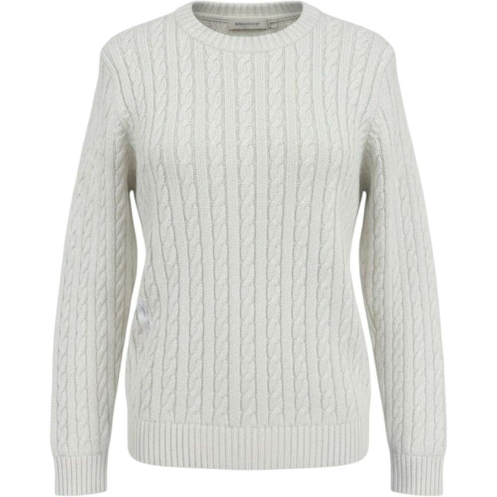 Womens Fisherman Chunky Cable Knit Sweater Crewneck Large Nautical New England